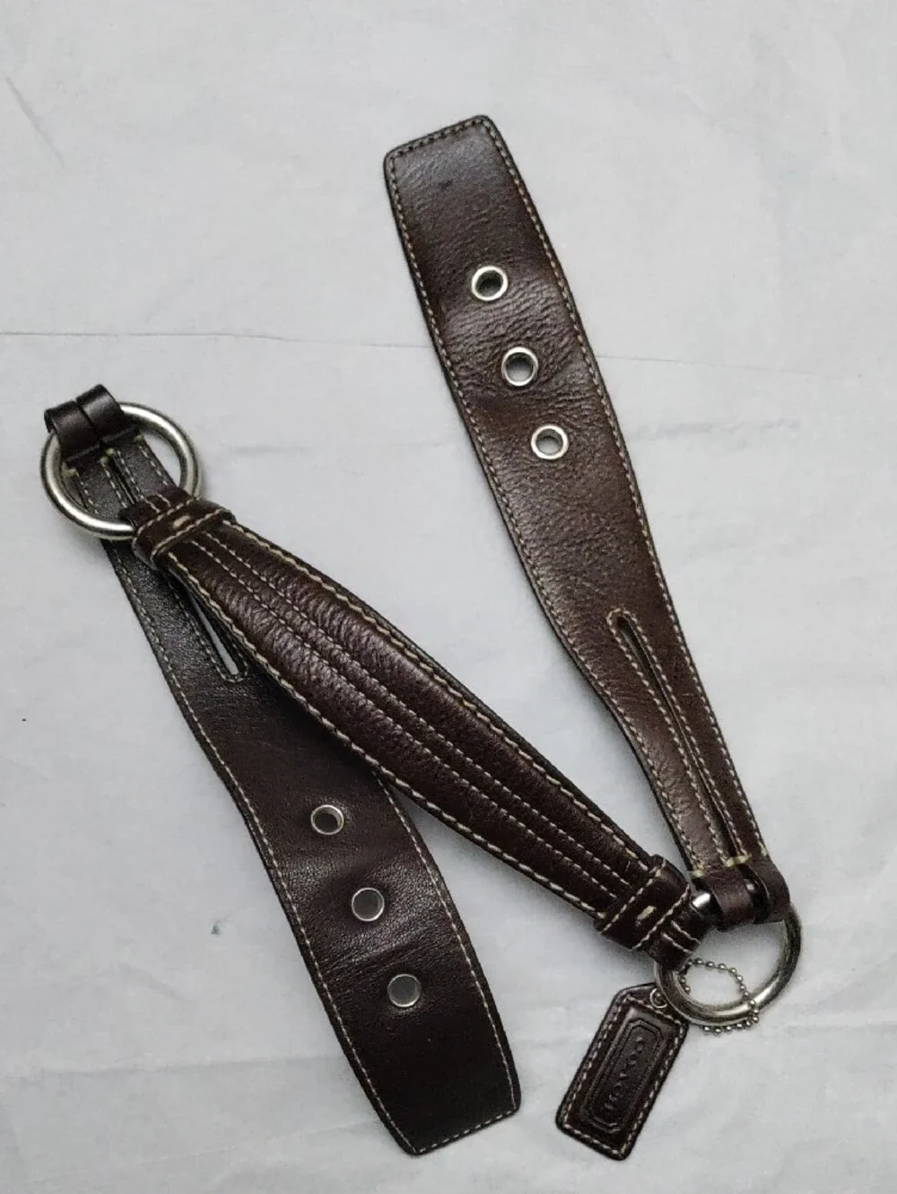 Coach Black/Brown Leather Handbag Straps